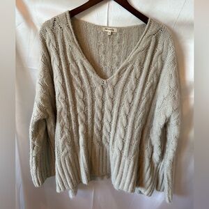 Grey cable net sweater